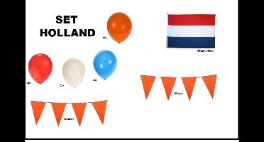 Holland versierset - Holland Koningsdag oranje Voetbal sport EK Nederland Koningsdag ballonnen vlaggenlijn Oranje