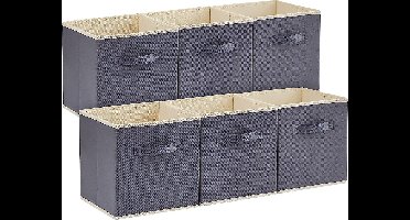 Opvouwbare Opbergkubussen 11 inch Opvouwbare Stoffen Bakken Meerkleurige Organisatoren Decoratieve Opvouwbare Opbergdoos Voor Kasten Voor Kast, Bijkeuken, Bergruimte Set Van 6, Grijs