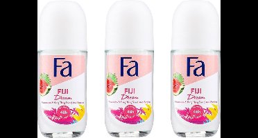 Fa Deo Roll-on Women - Fiji Dream 50 ml. GLAS - Voordeelverpakking 3 stuks