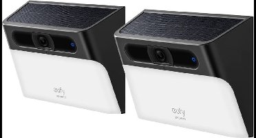 2x Eufy Solar Wall Light Cam S120 2K Draadloze Beveiligingscamera - Accu - Wit/Zwart - Voordeelbundel