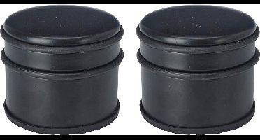 Deurstopper - 2x - rond - RVS - mat zwart - 9 x 9 x 7.5 cm - 1 kilo gewicht