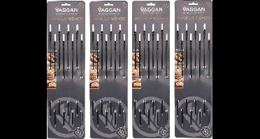 Vaggan BBQ spiezen - 24x stuks - RVS - 40 cm - vleespennen voor vlees - barbecue accessoires