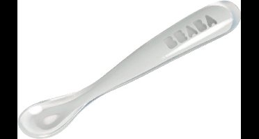 Béaba Siliconen Baby Lepel - Zacht & Ergonomisch - 4+ Maanden - Grijs