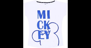 Wit dames t-shirt met blauwe MICKEY print