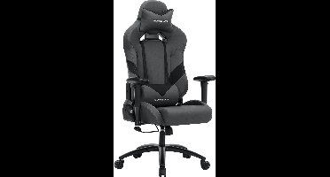 Gaming Stoel - ergonomisch bureaustoel - met verstelbare armleuningen directiestoel - kussen lendenkussen - grijszwart - 66 x 72 x 124-132 cm