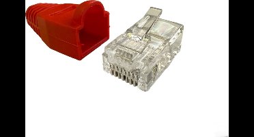 LogiLink Patchstekker RJ45 Cat5e Unshielded - 10 stuks - Rood - Met Trekontlasting