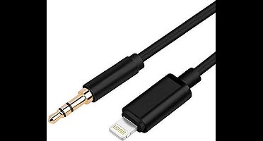 Lightning compatible naar 3.5mm AUX kabel 2 meter - zwart