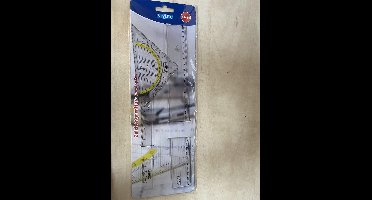 3 delige tekenset van Stylex! Geodriehoek, 1x 15cm lineaal, 1x 30cm lineaal