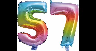 Folieballon nr. 57 Regenboog 86cm