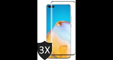 Screenprotector geschikt voor Huawei P40 - Full Screen Protector Glas - 3 Stuks