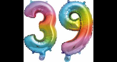 Folieballon nr. 39 Regenboog 86cm