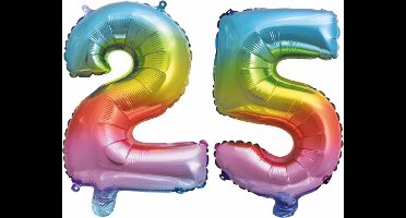 Folieballon nr. 25 Regenboog 86cm