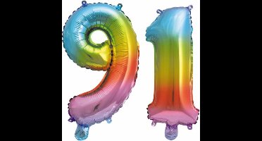 Folieballon nr. 91 Regenboog 86cm