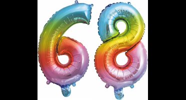Folieballon nr. 68 Regenboog 86cm