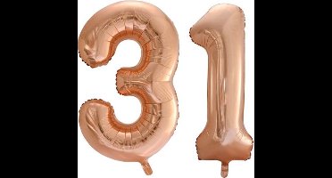 Folieballon nr. 31 Rosé Goud 86cm