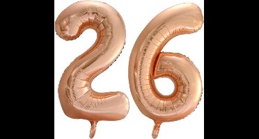 Folieballon nr. 26 Rosé Goud 86cm