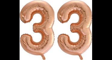 Folieballon nr. 33 Rosé Goud 86cm