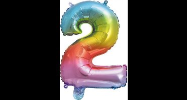 Folieballon nr. 2 Regenboog 41cm