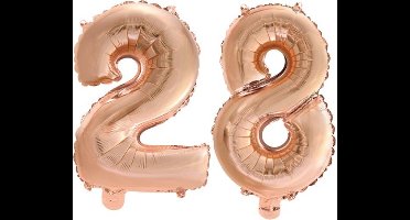 Folieballon nr. 28 Rosé Goud 41cm