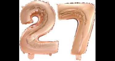 Folieballon nr. 27 Rosé Goud 41cm