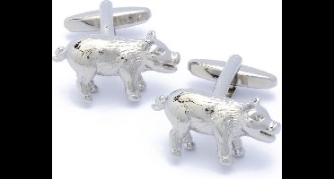 Manchetknopen - Wild Zwijn Zilverkleurig