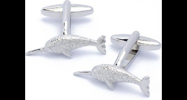 Manchetknopen - Narwal Vis Zilverkleurig