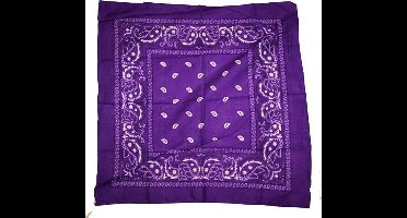 Zakdoek - Bandana - Paars - 54 x 54 Cm - Een Stuk