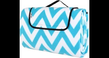 Detex Picknickkleed - Watterdicht 200x200cm - Turkoois Wit