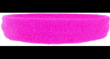 Neon roze hoofd zweetband - voor volwassenen - haarband - fluor - carnaval verkleed - sport