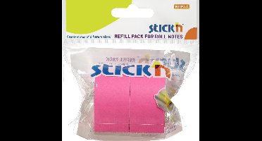 Stick'n Roll note - 25mmx10m - Navulling - 2 rollen - Neon magenta - Sticky notes tape
