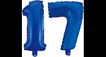 Folieballon 17 jaar blauw 86cm