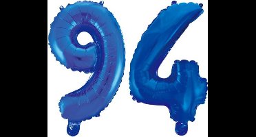 Folieballon 94 jaar blauw 86cm