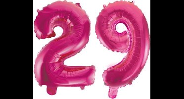Folieballon 29 jaar roze 86cm
