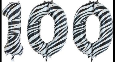 Folieballon 100 jaar zebra 86cm