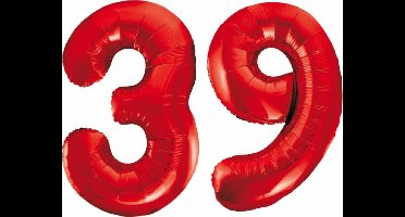 Folieballon 39 jaar rood 86cm