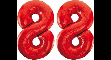 Folieballon 88 jaar rood 86cm