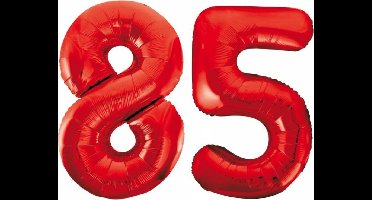 Folieballon 85 jaar rood 86cm