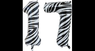 Folieballon 17 jaar zebra 86cm