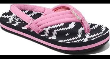 Reef Little Ahi Meisjes Slippers - Roze/Zwart - Maat 21/22