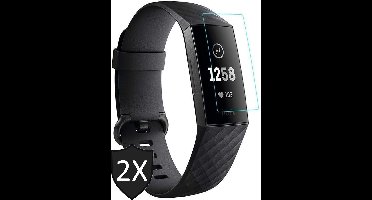 Screenprotector geschikt voor Fitbit Charge 4 - Glas PET Folie Screen Protector - 2 Stuks