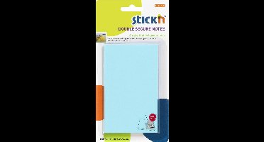 Stick'n sticky notes - extra brede lijmlaag, 76x127mm, blauw, 50 memoblaadjes