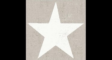 Vintage ster groot beige/wit behang (vliesbehang, beige)