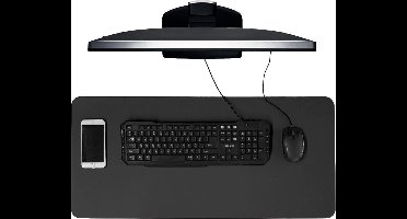 Bureau onderlegger 40x85 cm PU leer Zwart - Bureau Organizer