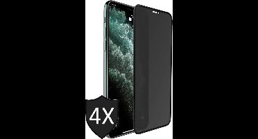Privacy Screenprotector geschikt voor iPhone 11 Pro / XS / X - 4x FullGuard Glas Screen Protector