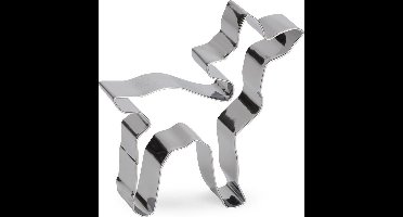 uitsteekvorm Hert 10 cm RVS zilver