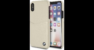 Bruin hoesje BMW - Backcover - Leer - Leer en TPU - iPhone X-Xs - Met pashouder