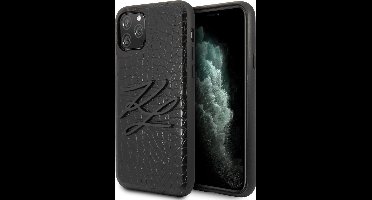 Zwart hoesje van Karl Lagerfeld - Backcover - iPhone 11 Pro - KLHCN58CRKBK