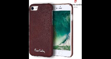 Bruin hoesje Pierre Cardin - Backcover - Stijlvol - Leer - iPhone 7-8 - Luxe cover