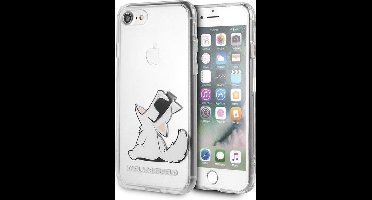 Transparant hoesje van Karl Lagerfeld - Backcover - iPhone 7-8 - Choupette Sunglasses - Siliconen rand