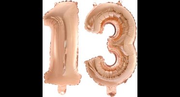 Folieballon nr. 13 Rosé Rosé Goud 41cm